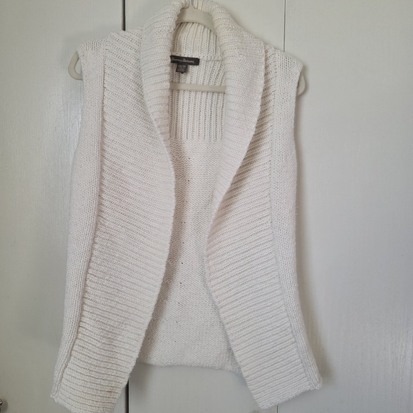 Tommy Bahama Womens XS Chunky Sweater Vest Ivory Coastal Grandma Boho Resort - Picture 2 of 9